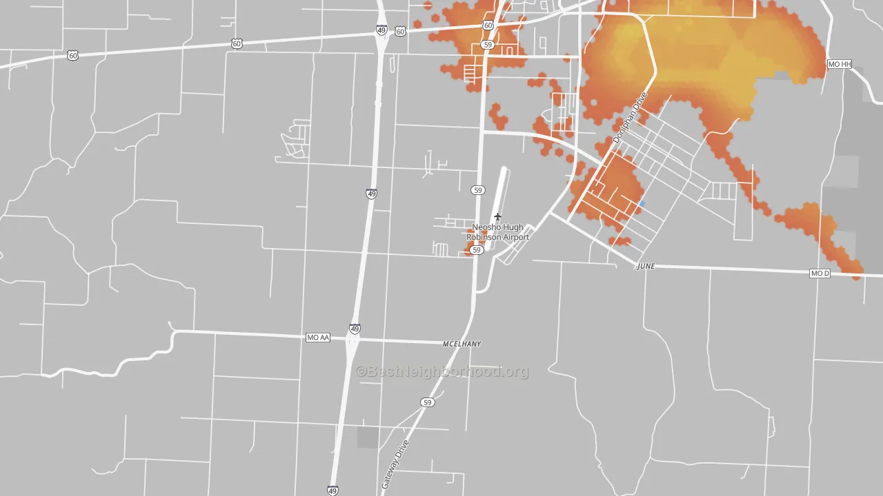 Bike Grade map of McElhany, MO