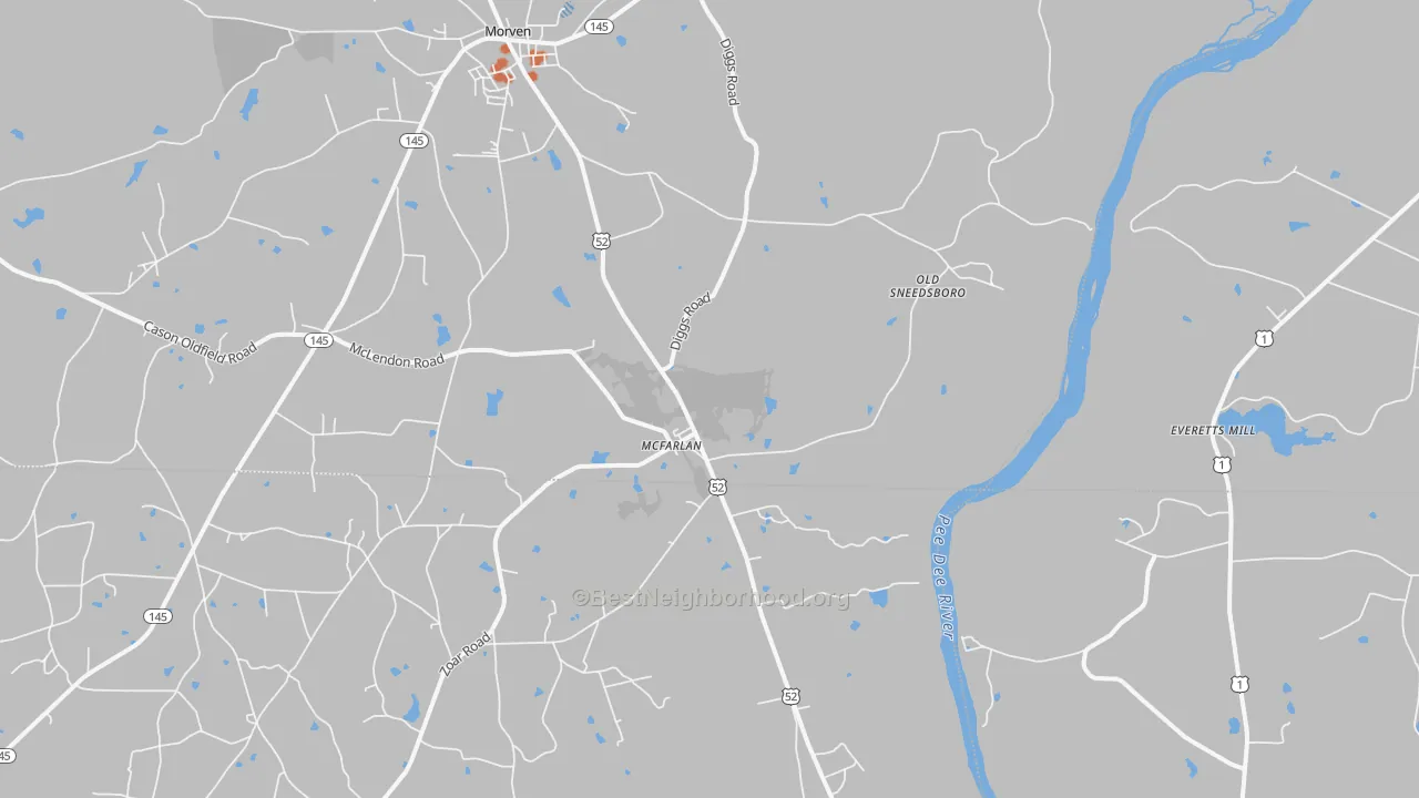 Bike Grade map of McFarlan, NC