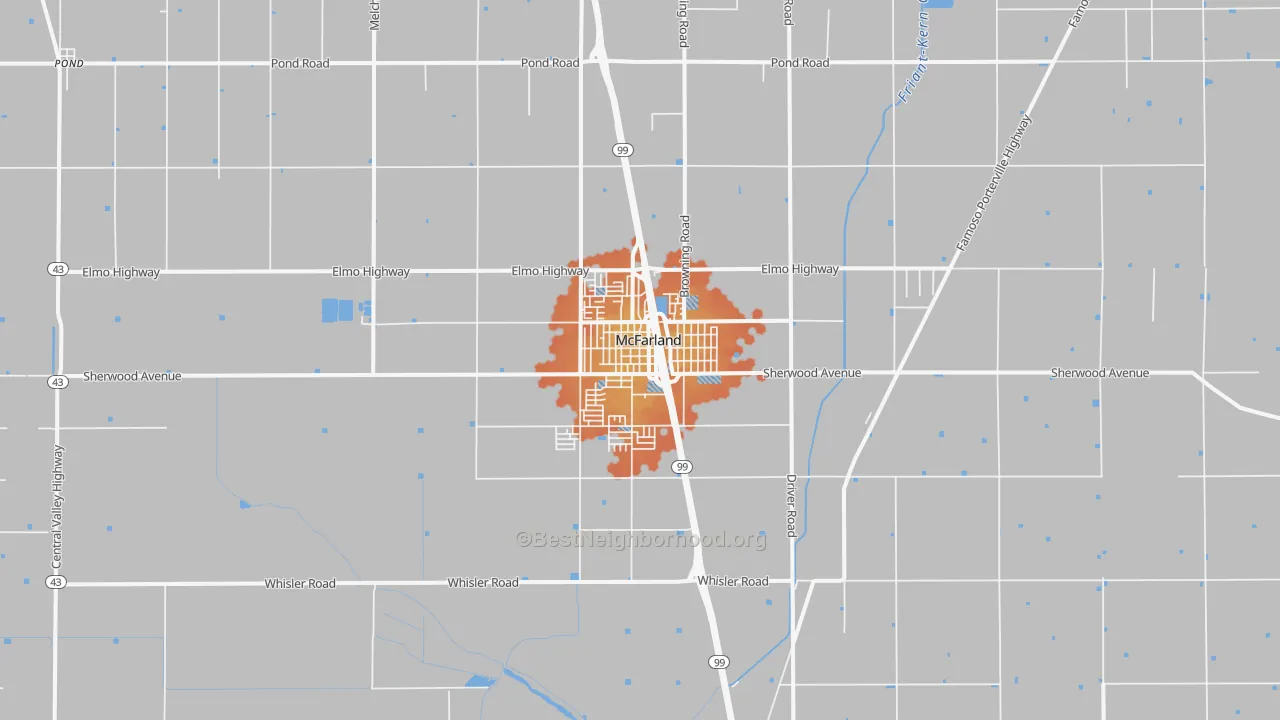 Bike Grade map of McFarland, CA