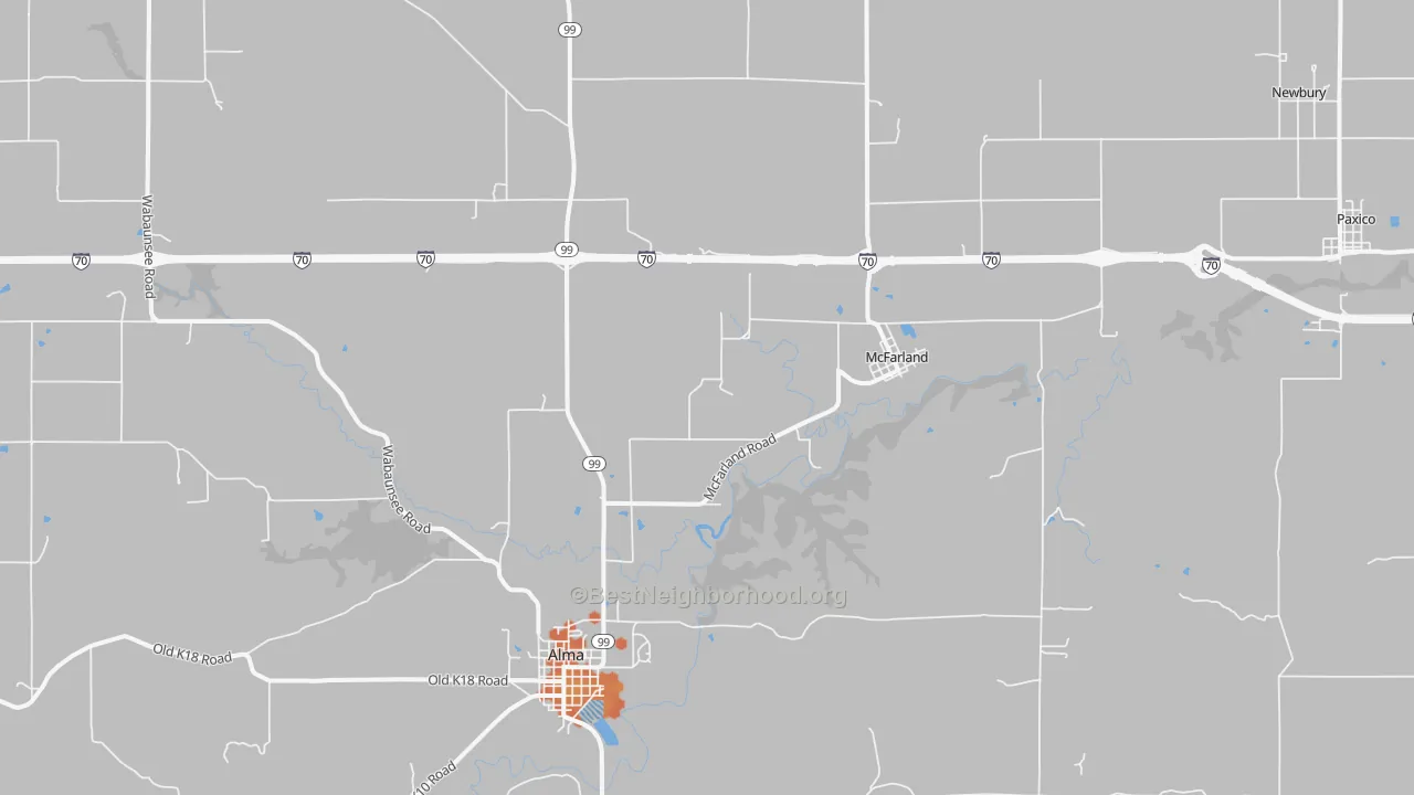 Bike Grade map of McFarland, KS