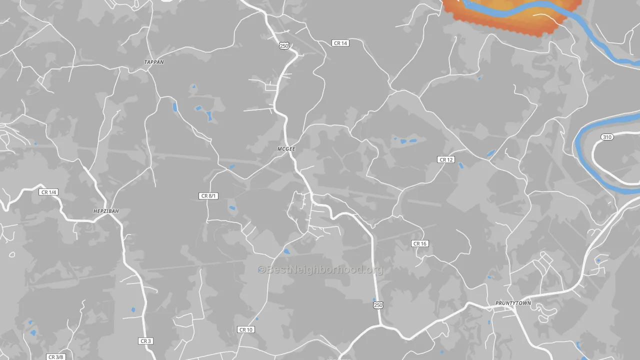Bike Grade map of McGee, WV