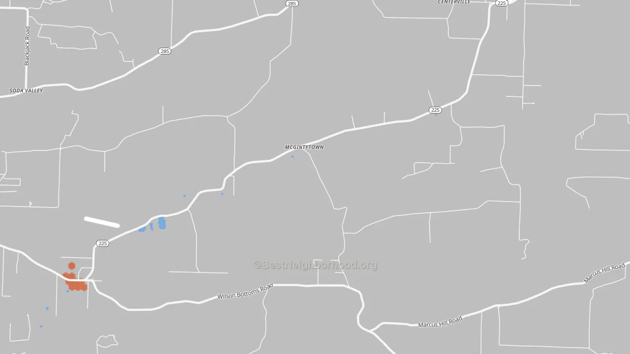 Bike Grade map of McGintytown, AR