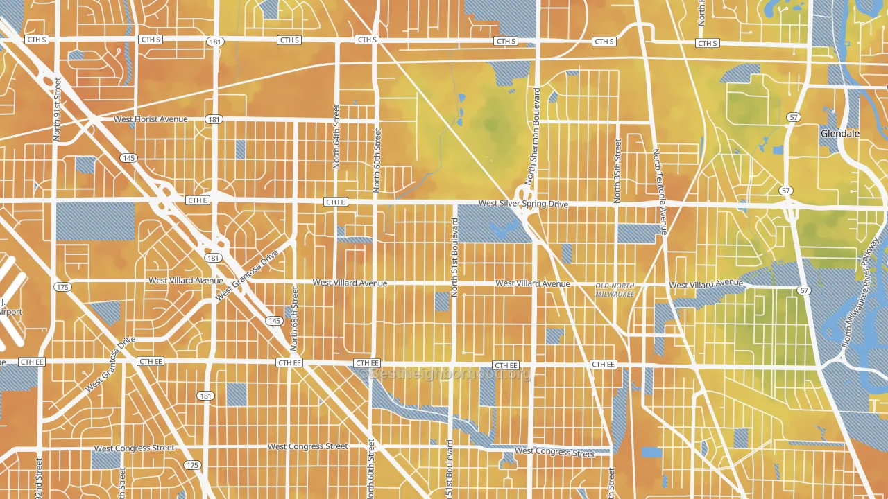 Bike Grade map of McGovern Park, Milwaukee, WI