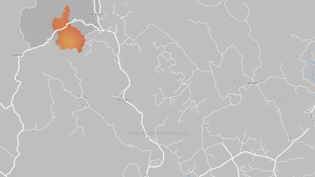 Bike Grade map of McGrady, NC