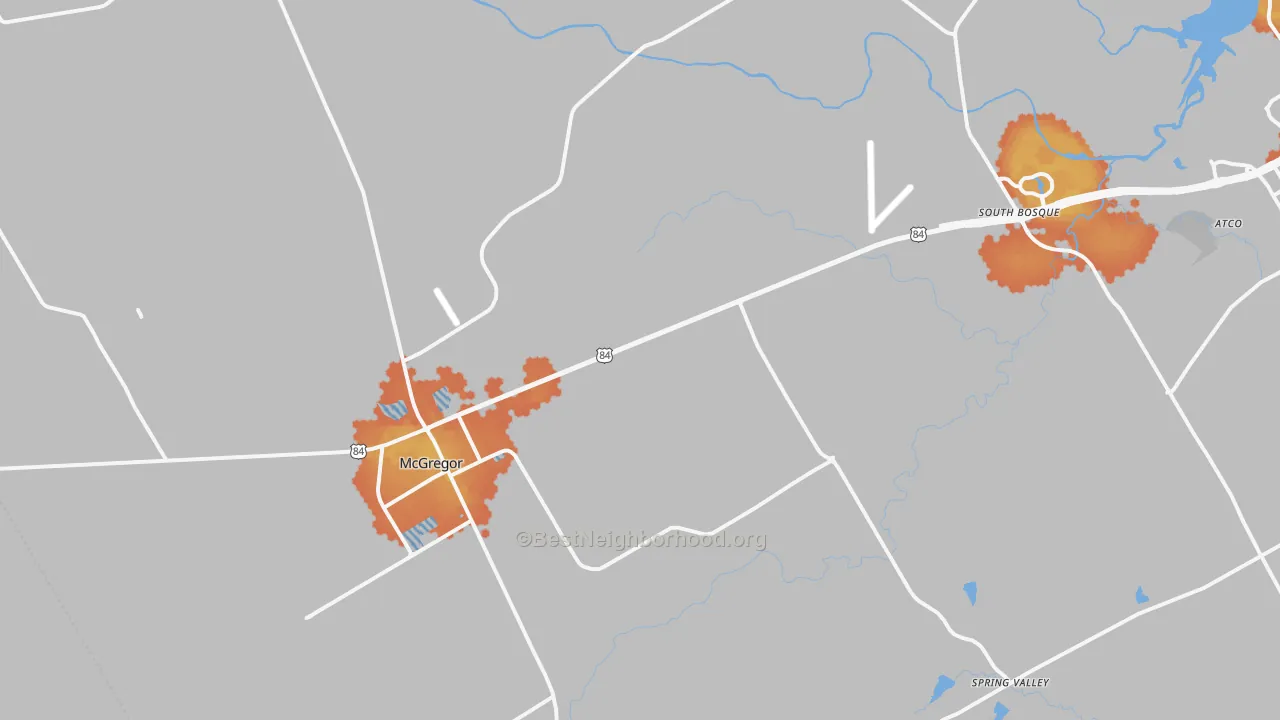 Bike Grade map of McGregor, TX