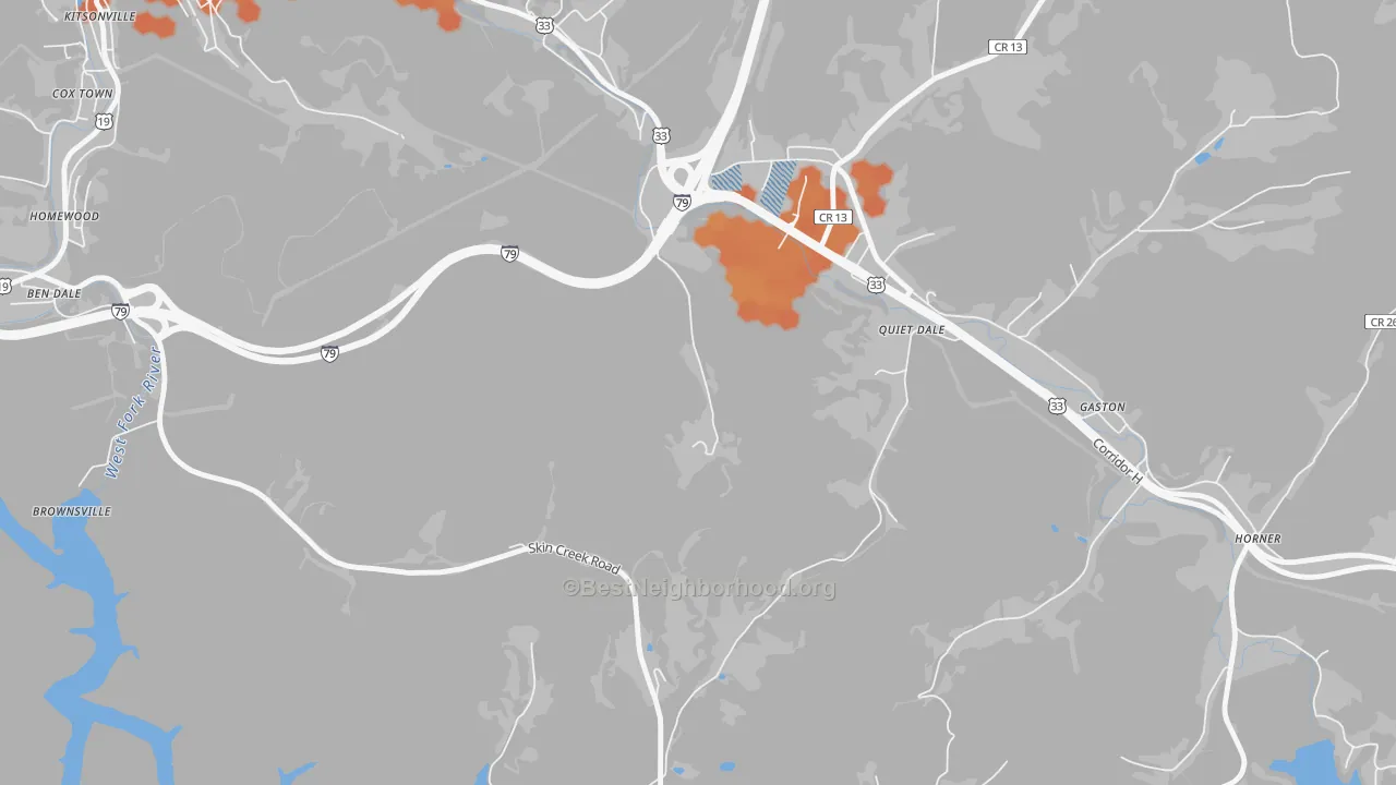Bike Grade map of McGuire Park, WV