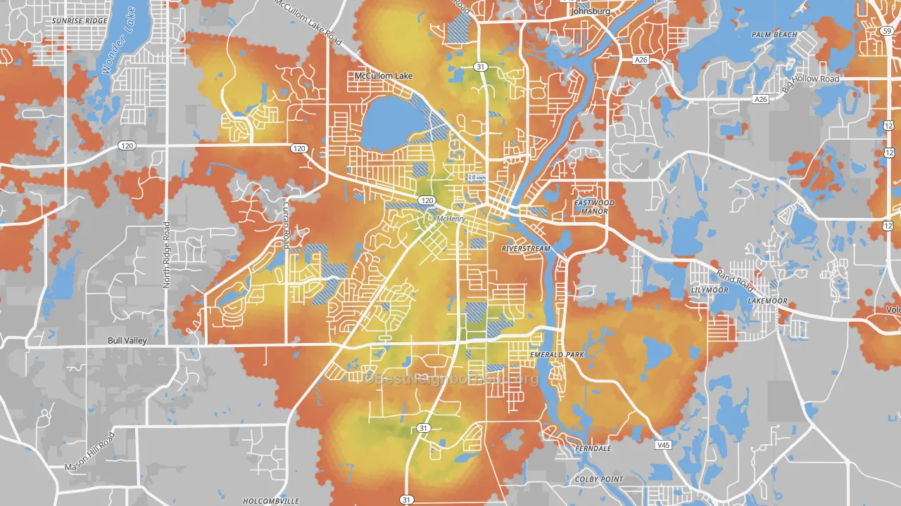 Bike Grade map of Mchenry, IL
