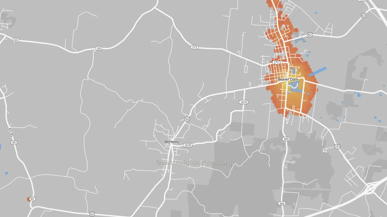 Bike Grade map of McHenry, KY