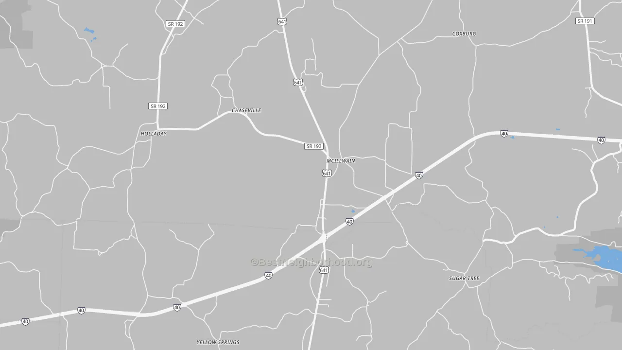 Bike Grade map of McIllwain, TN