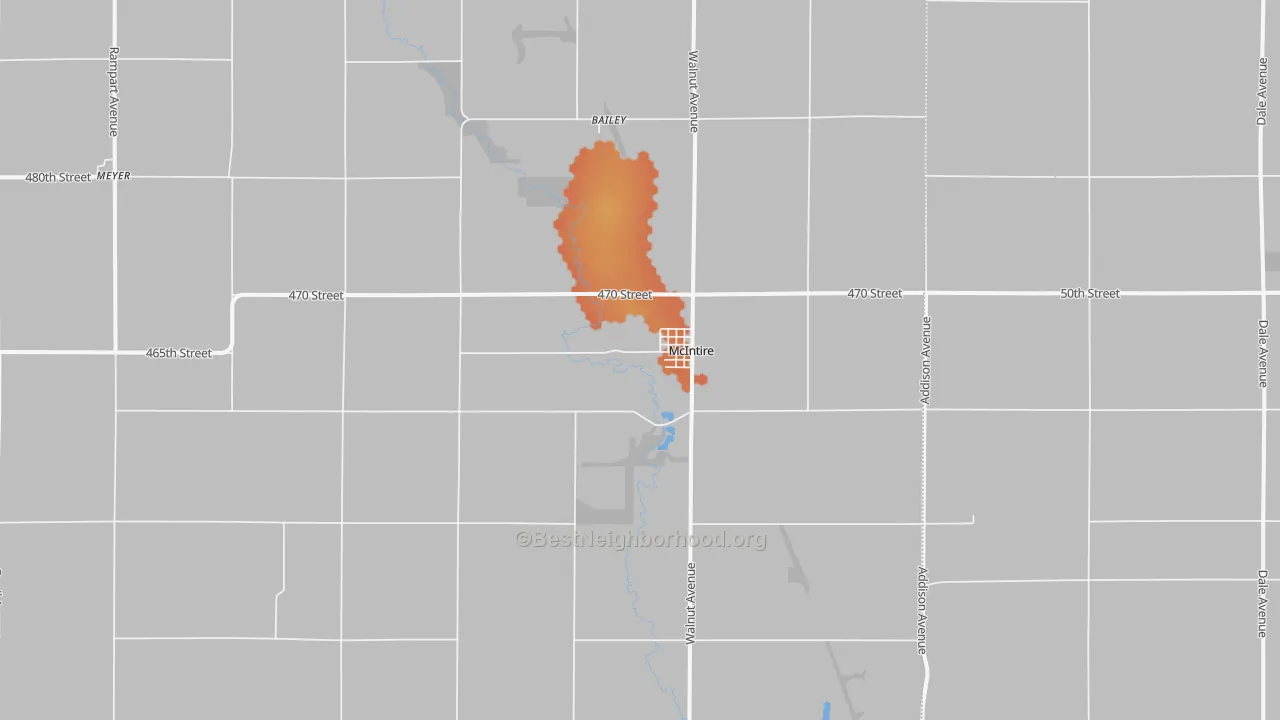 Bike Grade map of McIntire, IA