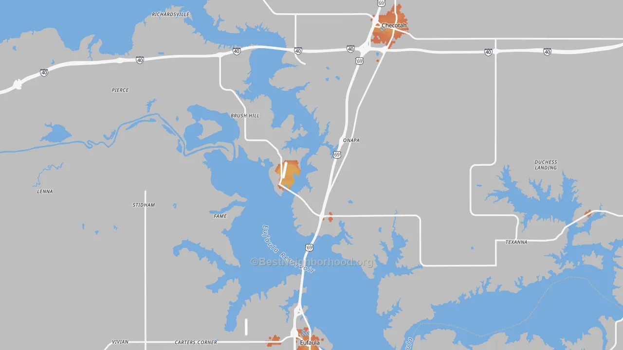 Bike Grade map of McIntosh County, OK