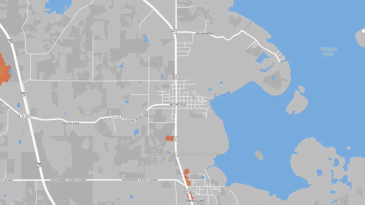 Bike Grade map of McIntosh, FL