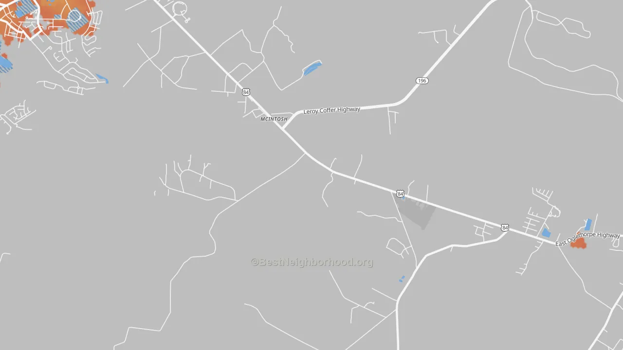 Bike Grade map of McIntosh, GA