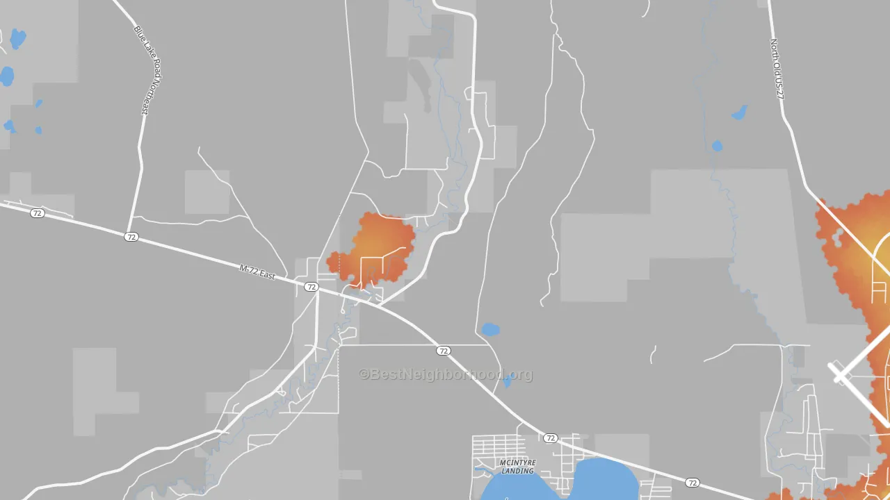 Bike Grade map of McIntyre Landing, MI