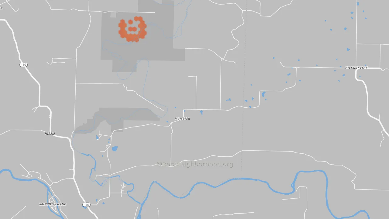 Bike Grade map of McJester, AR