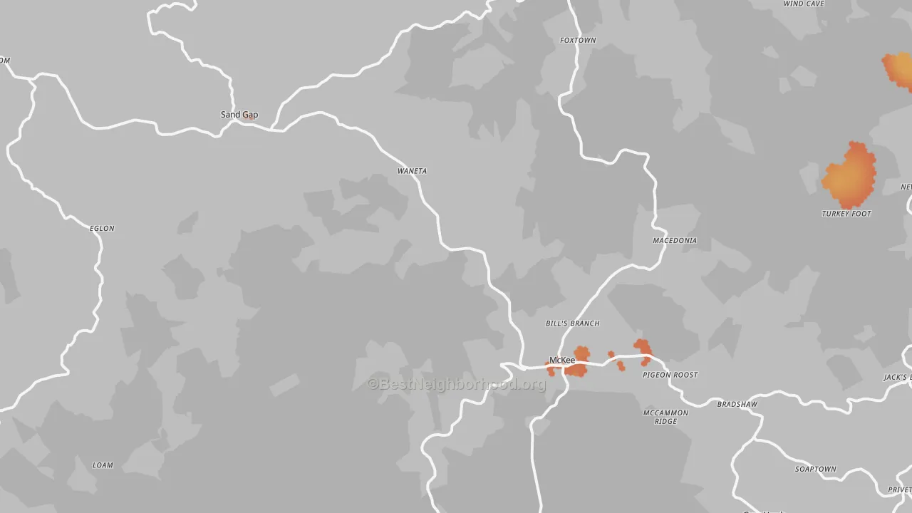 Bike Grade map of McKee, KY