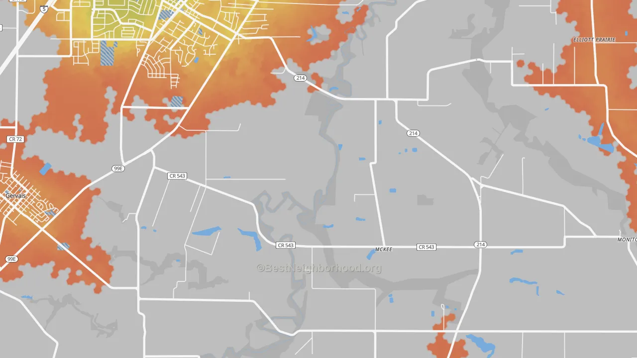 Bike Grade map of McKee, OR