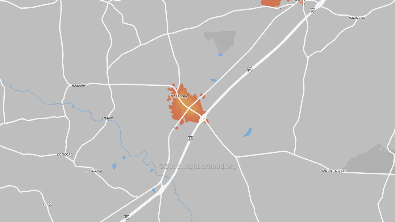 Bike Grade map of McKenney, VA