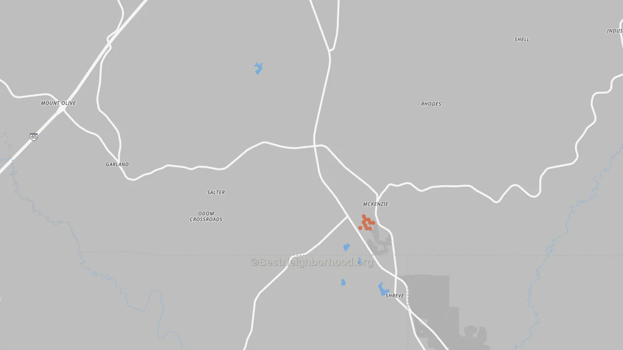 Bike Grade map of McKenzie, AL