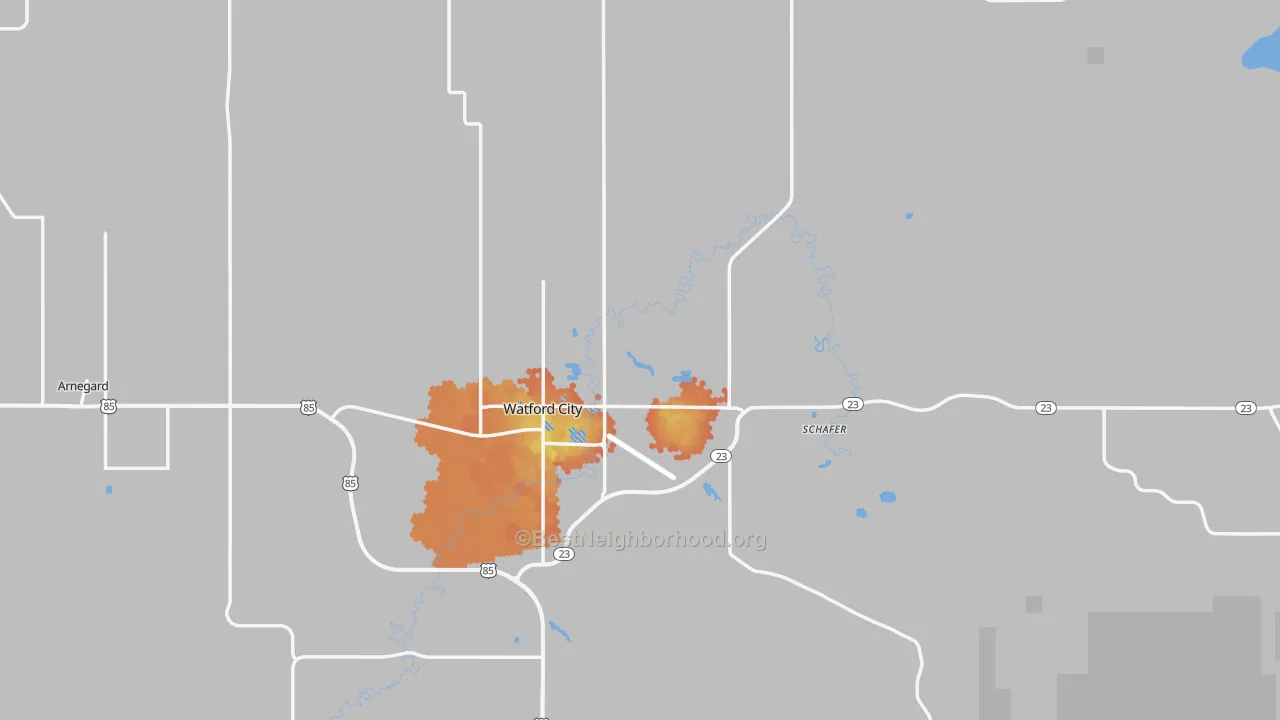 Bike Grade map of McKenzie County, ND