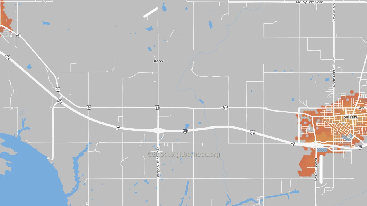 Bike Grade map of McKey, OK