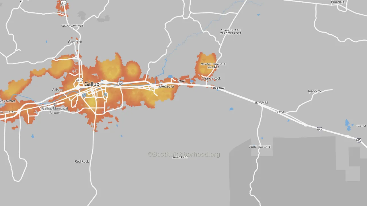 Bike Grade map of McKinley County, NM