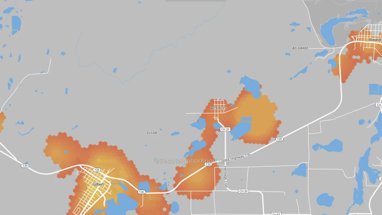 Bike Grade map of McKinley, MN