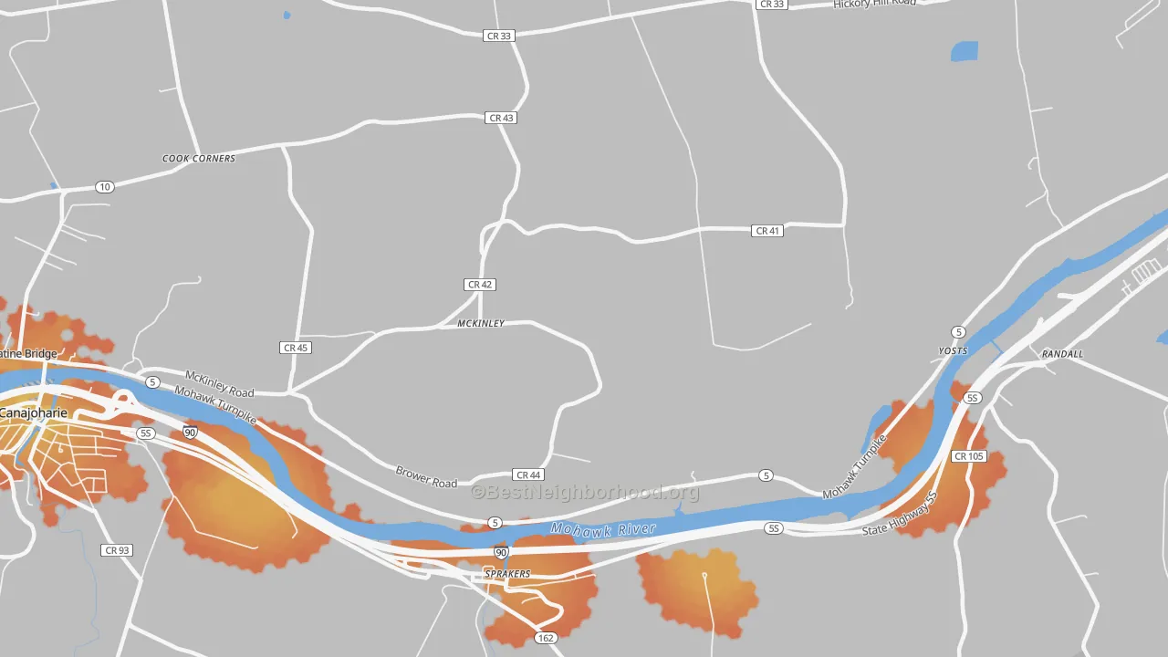 Bike Grade map of McKinley, NY