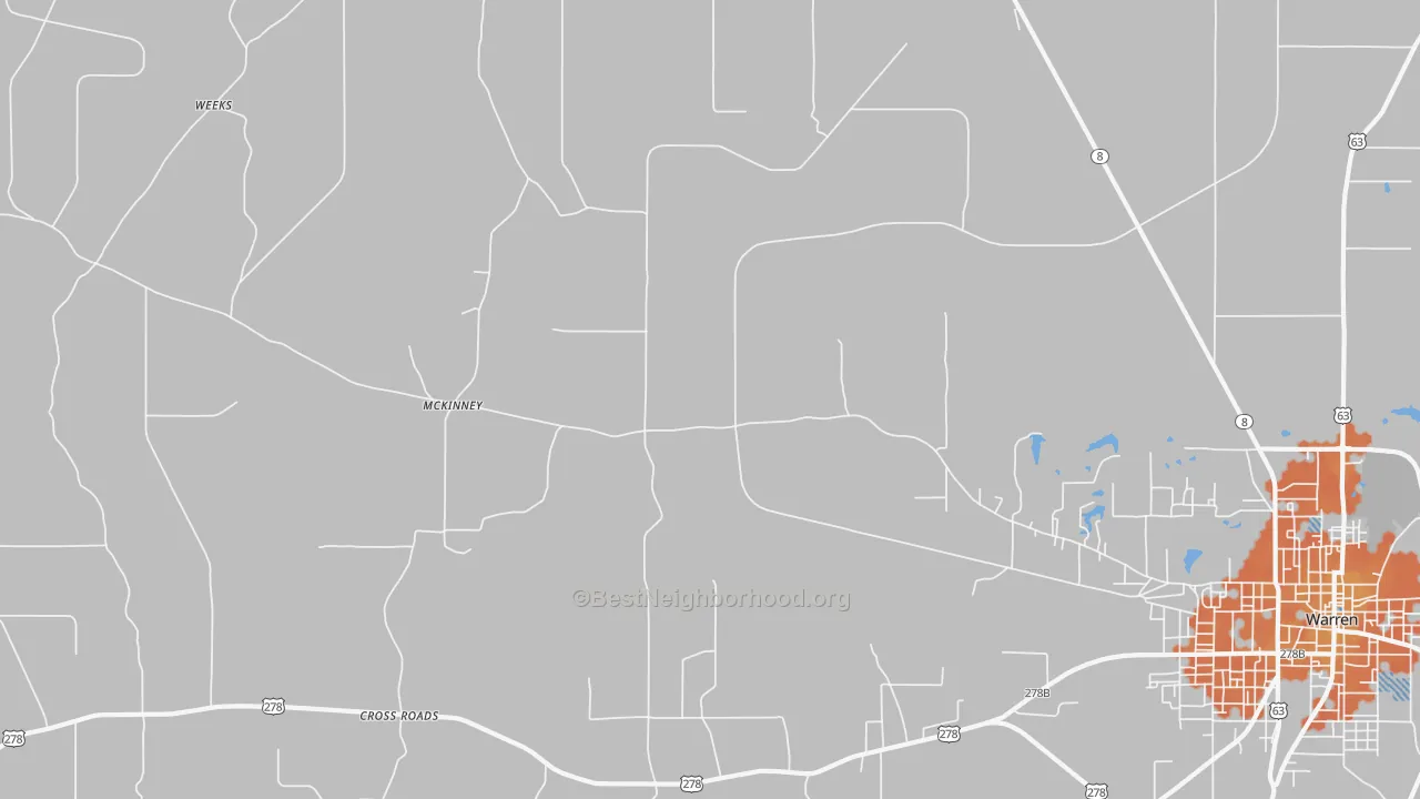 Bike Grade map of McKinney, AR