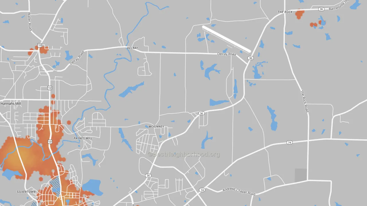 Bike Grade map of McKinney, GA