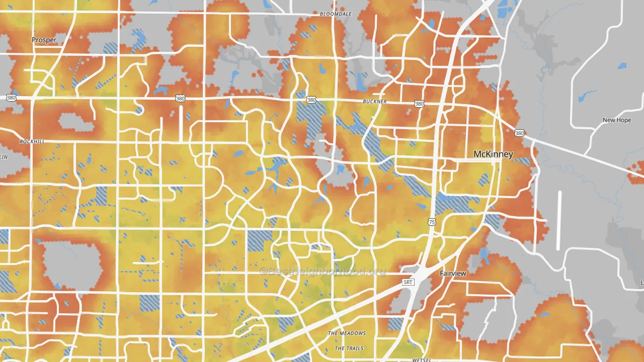 Bike Grade map of McKinney, TX