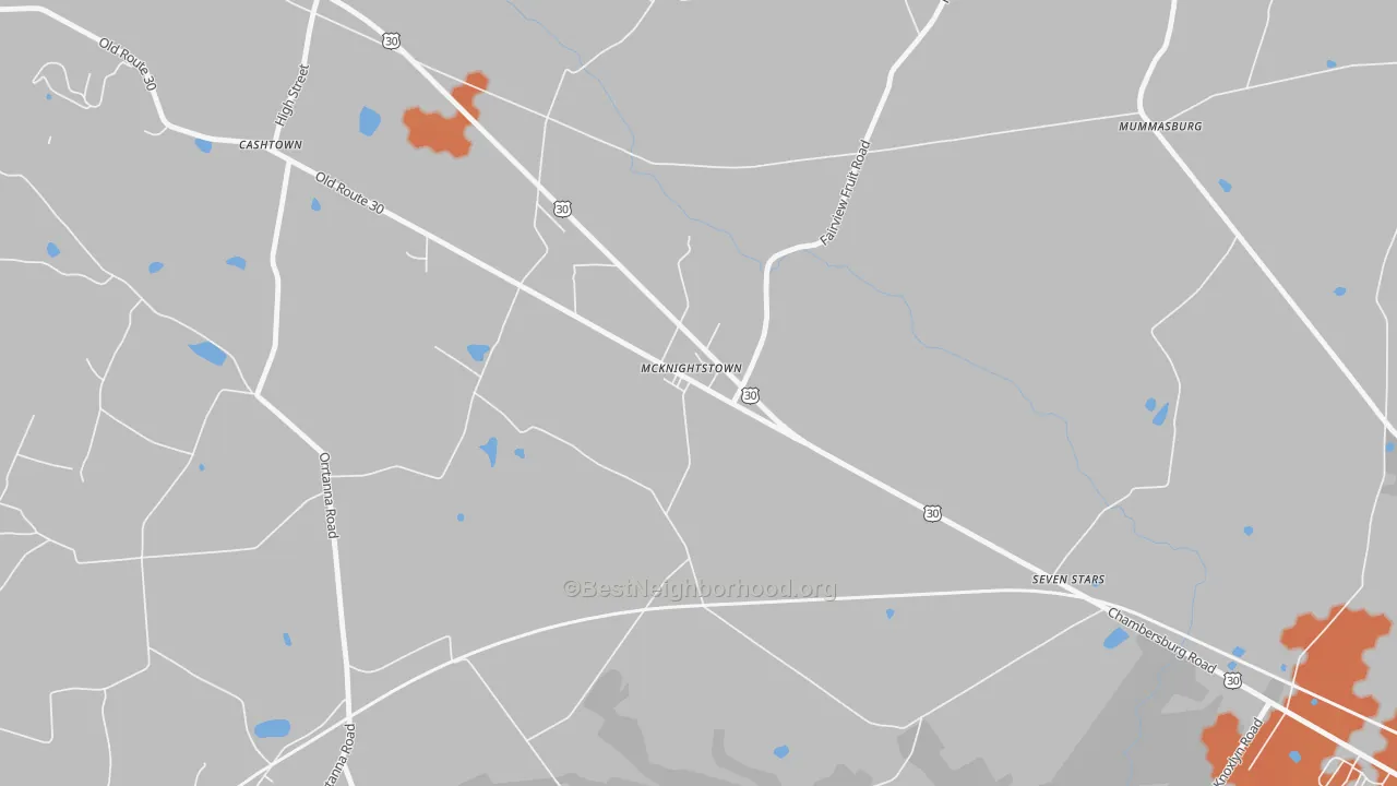 Bike Grade map of McKnightstown, PA