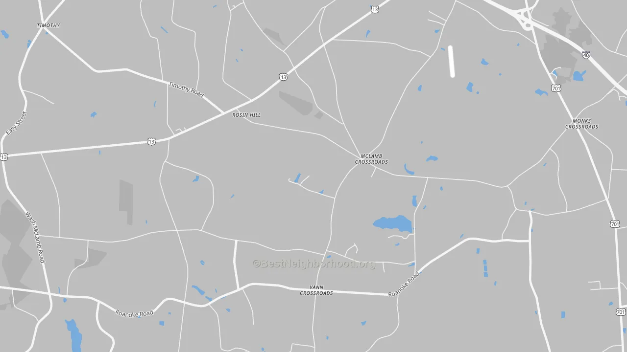Bike Grade map of McLamb Crossroads, NC