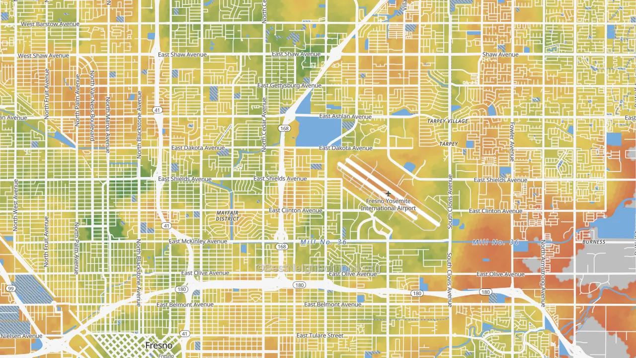 Bike Grade map of McLane, Fresno, CA