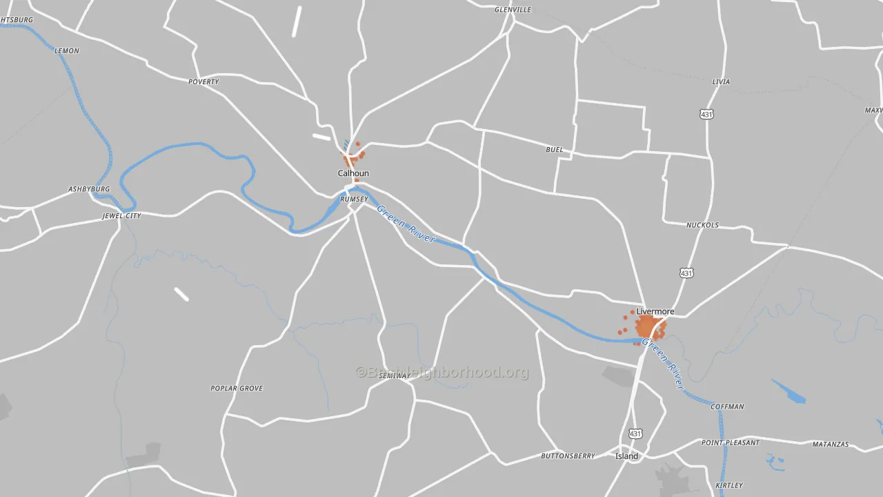 Bike Grade map of McLean County, KY