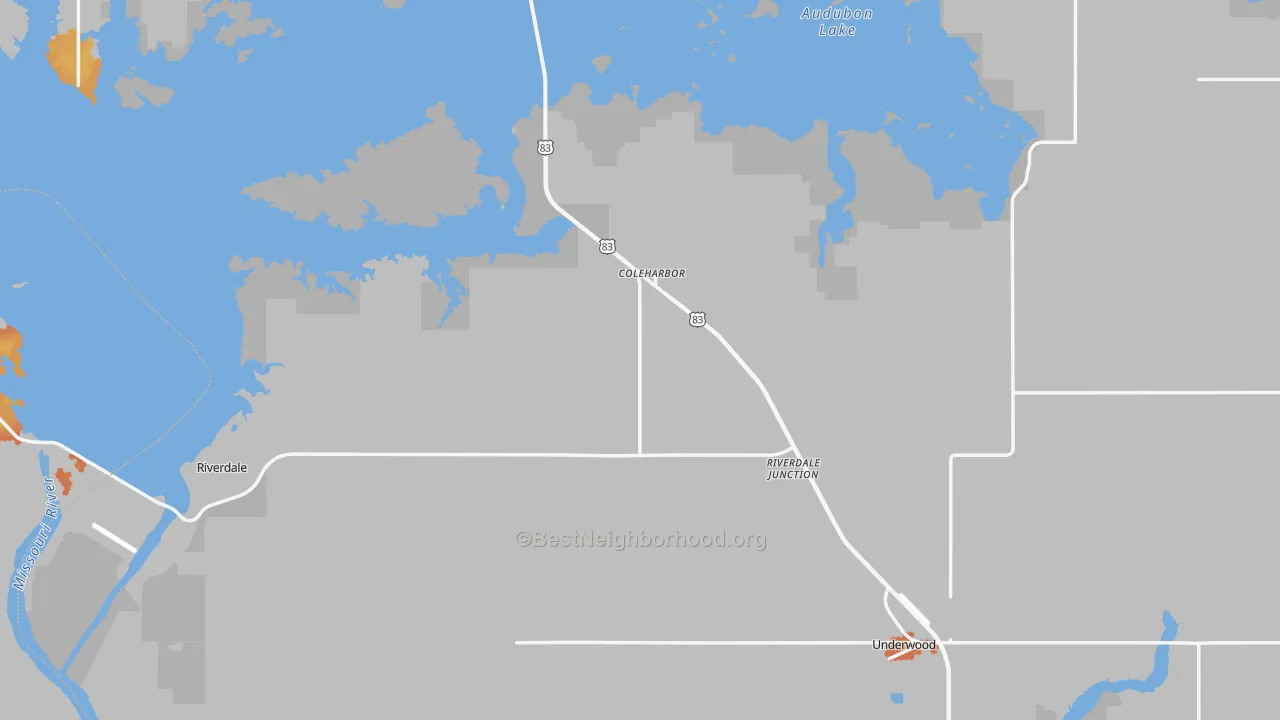 Bike Grade map of McLean County, ND