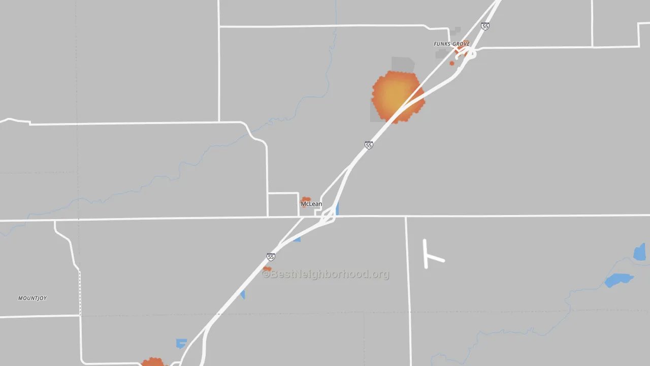 Bike Grade map of McLean, IL