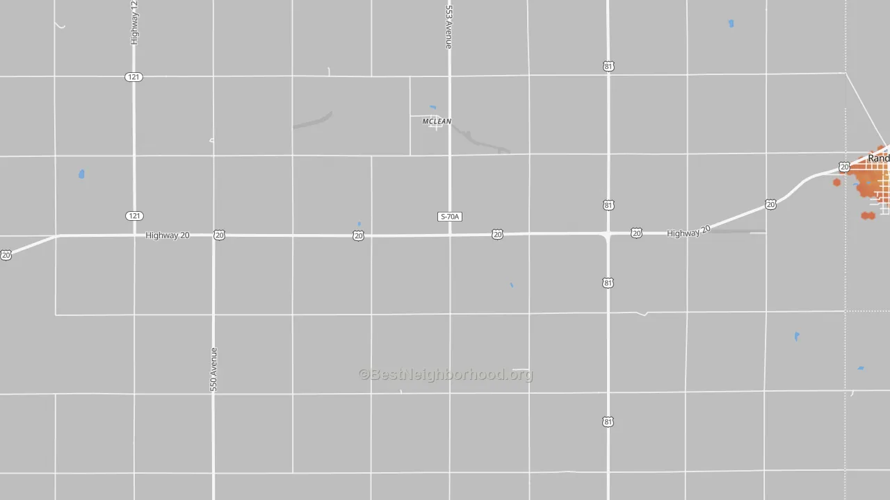 Bike Grade map of Mclean, NE