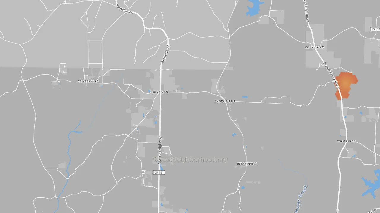 Bike Grade map of McLellan, FL