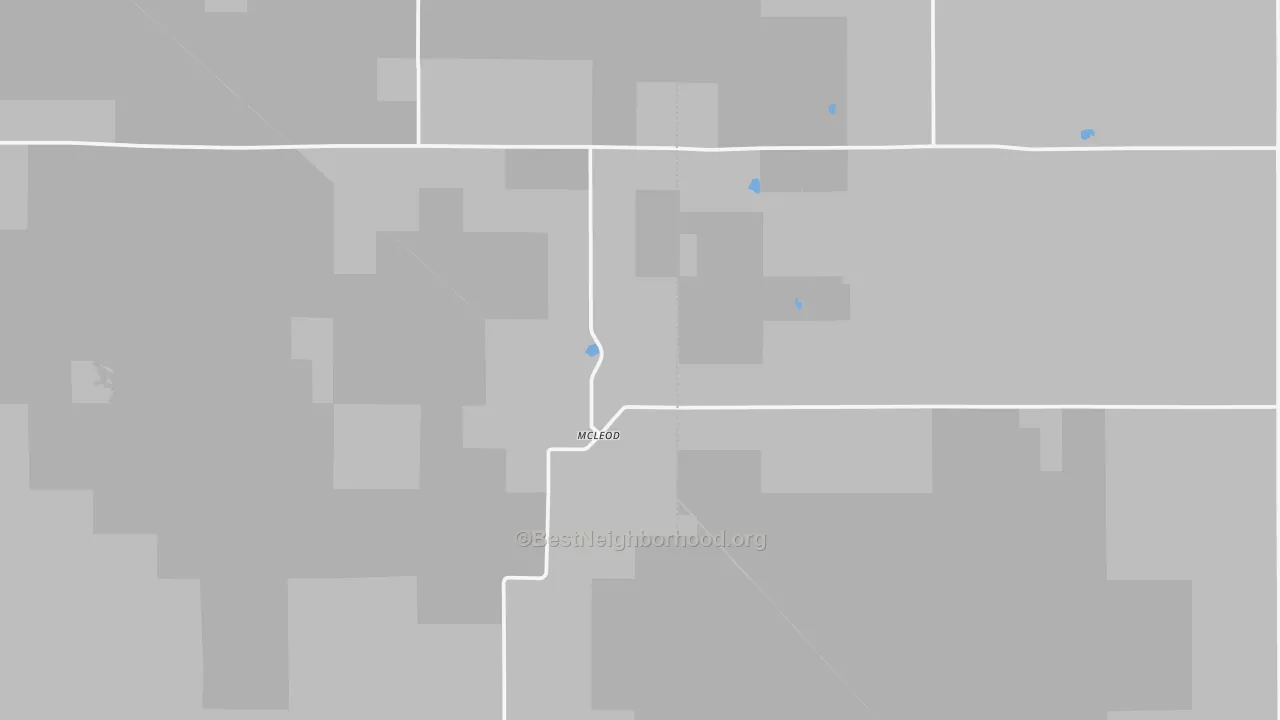 Bike Grade map of Mcleod, ND