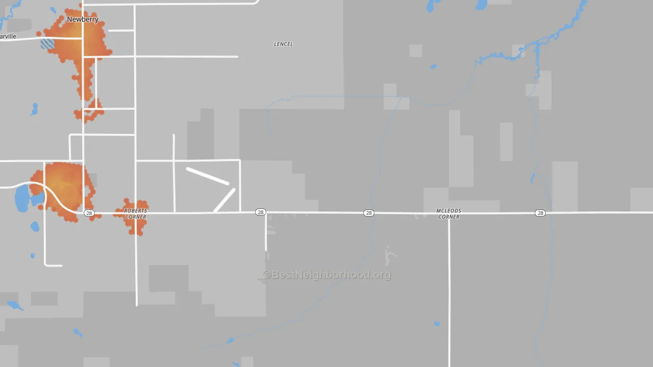 Bike Grade map of McLeods Corner, MI