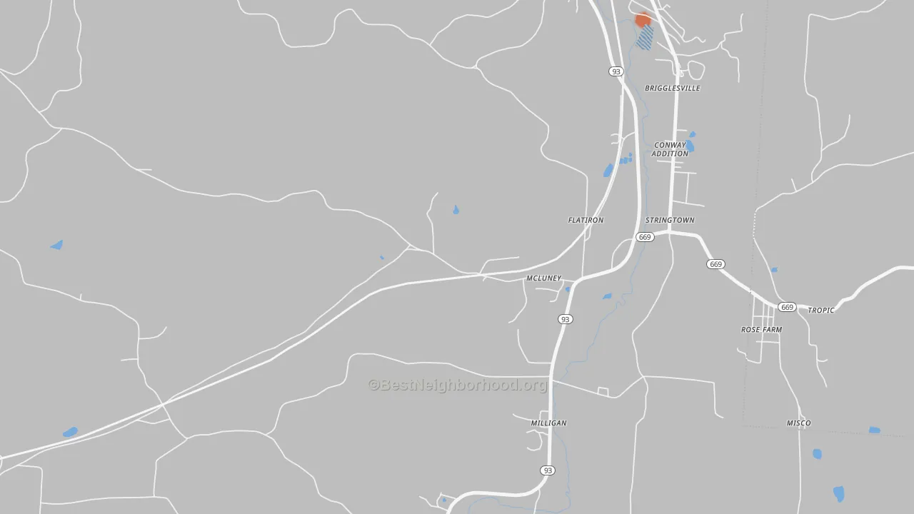 Bike Grade map of McLuney, OH