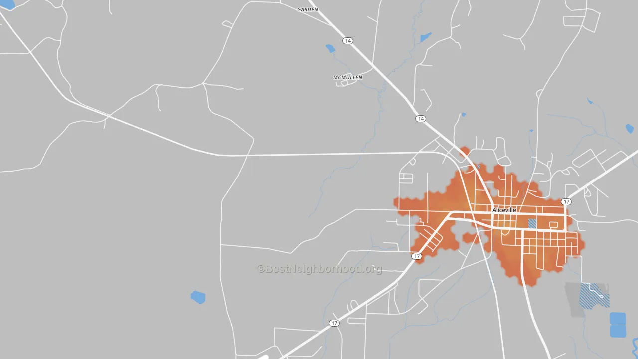 Bike Grade map of McMullen, AL