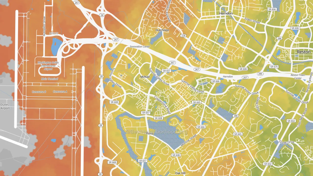 Bike Grade map of McNair, VA