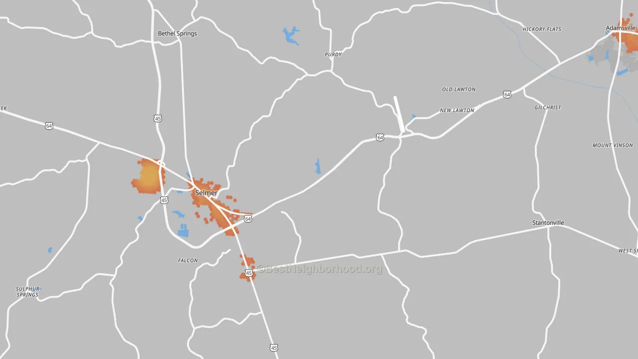 Bike Grade map of McNairy County, TN