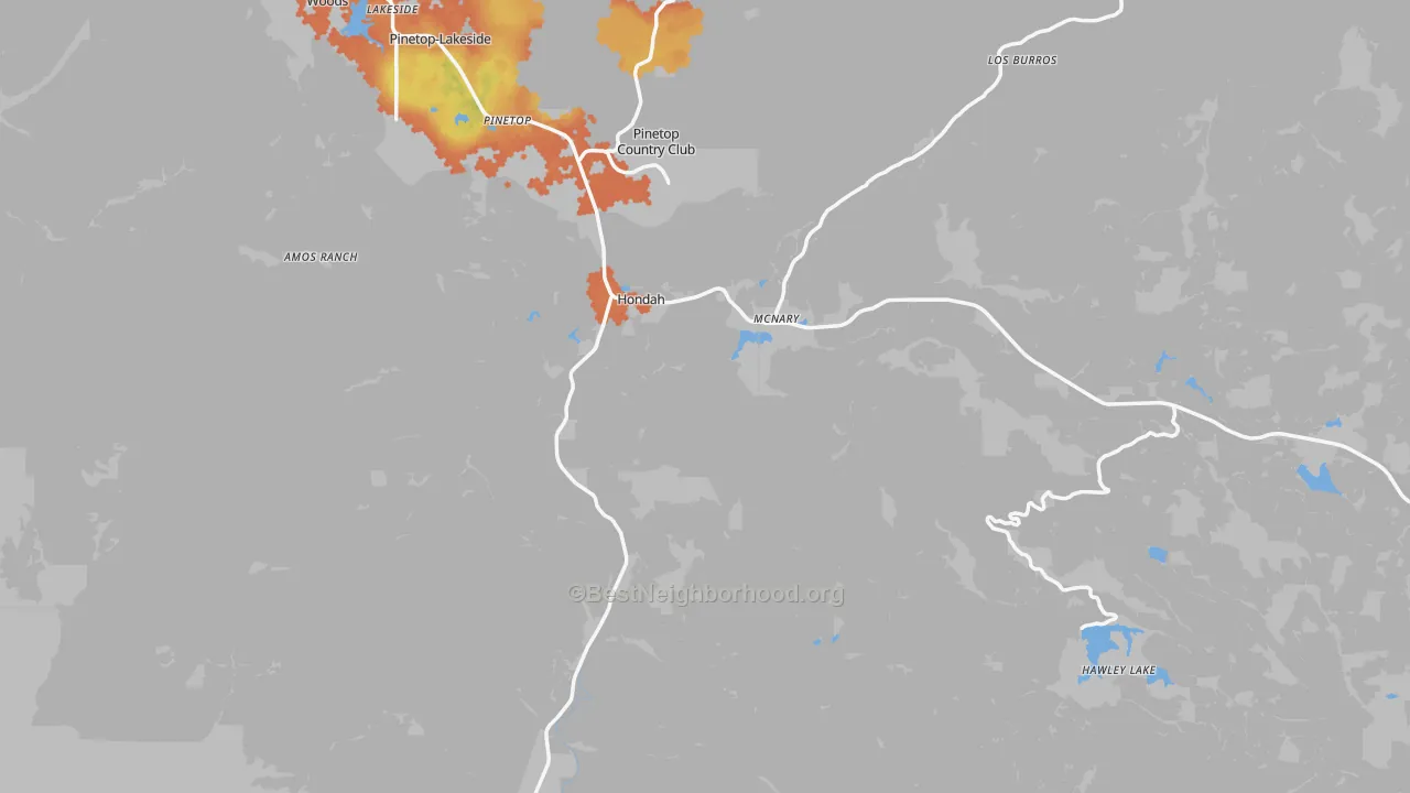Bike Grade map of McNary, AZ