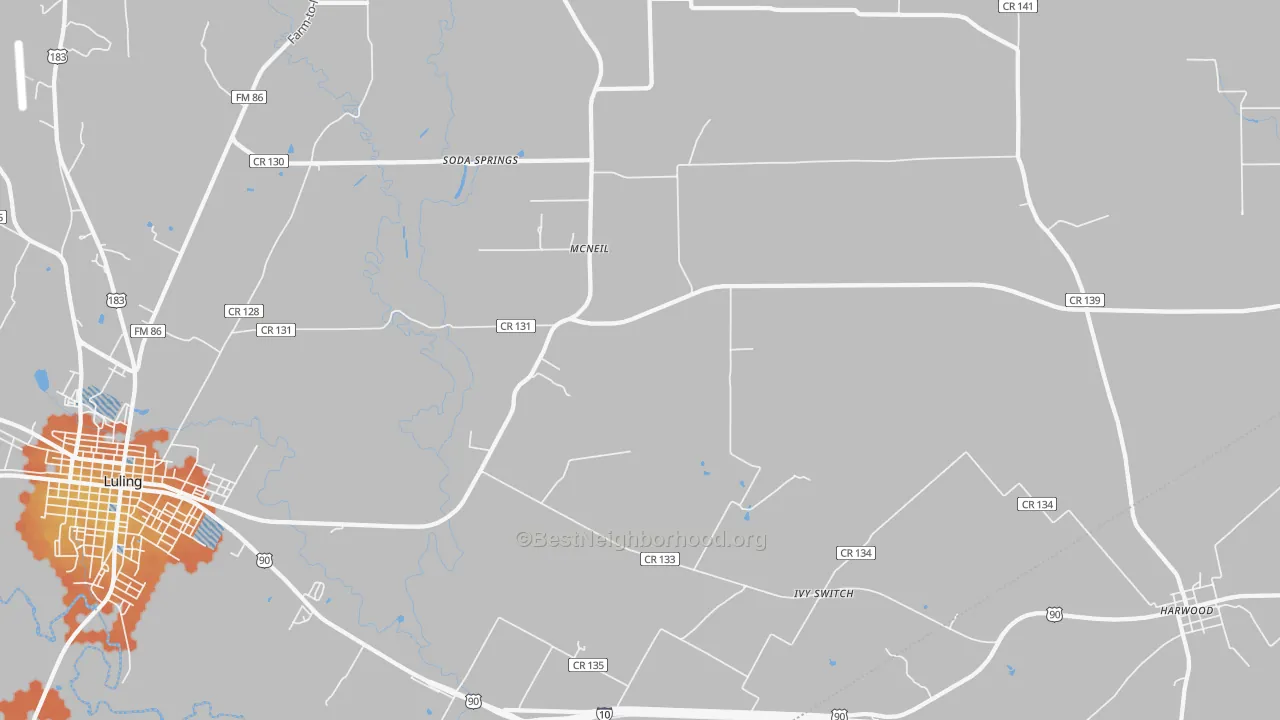 Bike Grade map of McNeil, TX