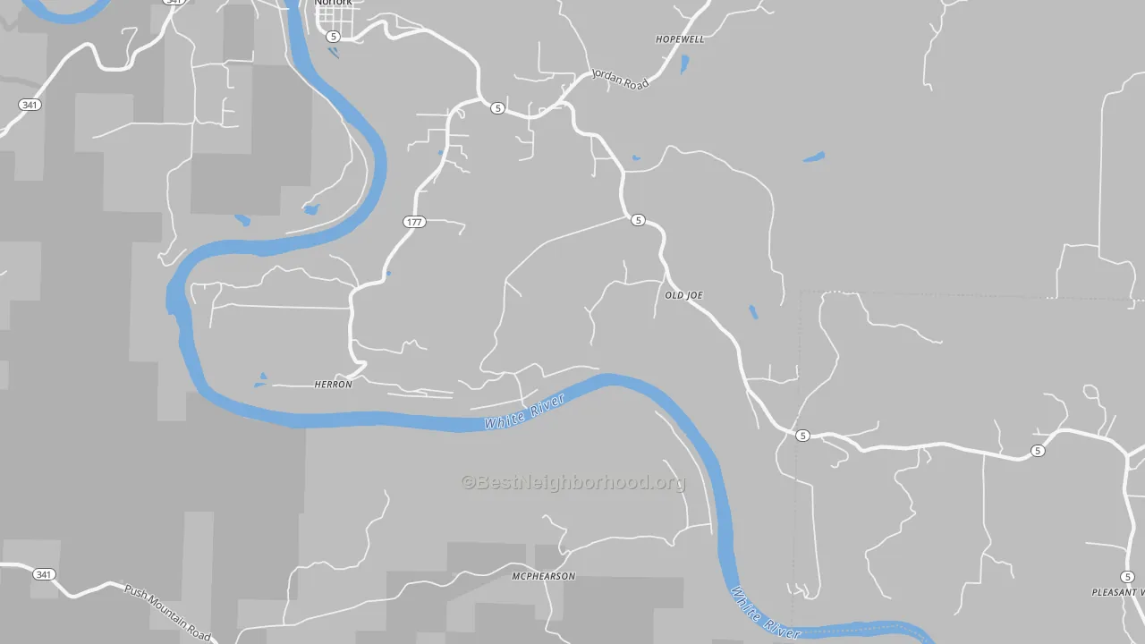 Bike Grade map of McPhearson, AR