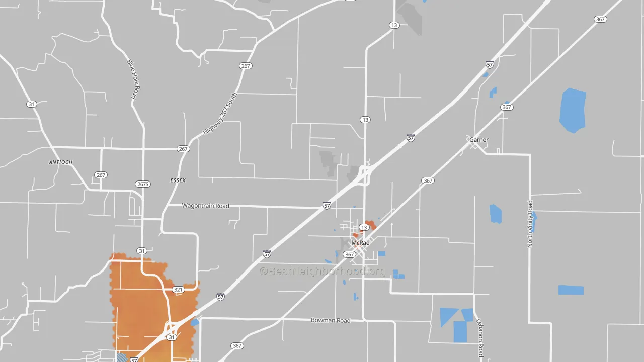 Bike Grade map of McRae, AR