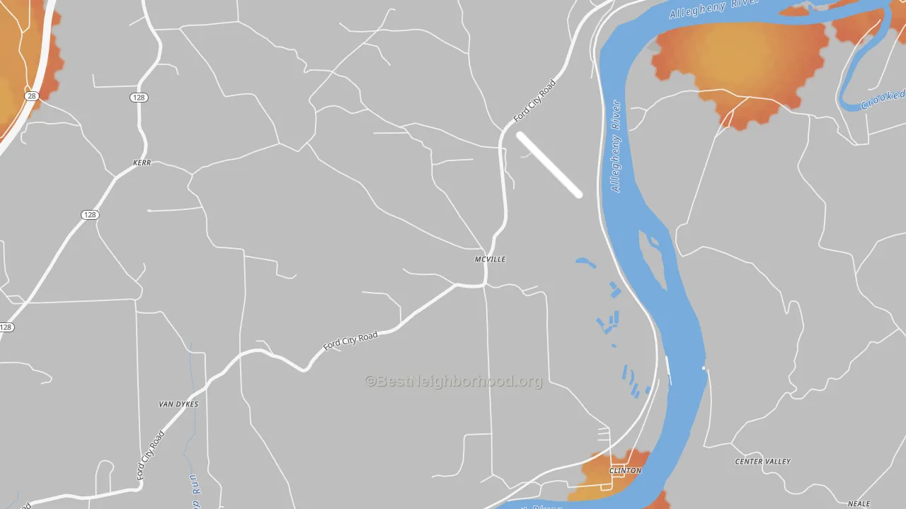 Bike Grade map of McVille, PA